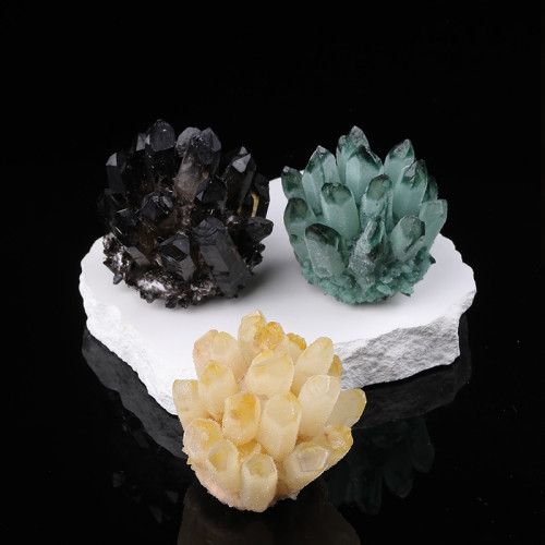 晶簇 紫水晶簇 綠水晶原石擴香香薰石魚缸供彿消磁石