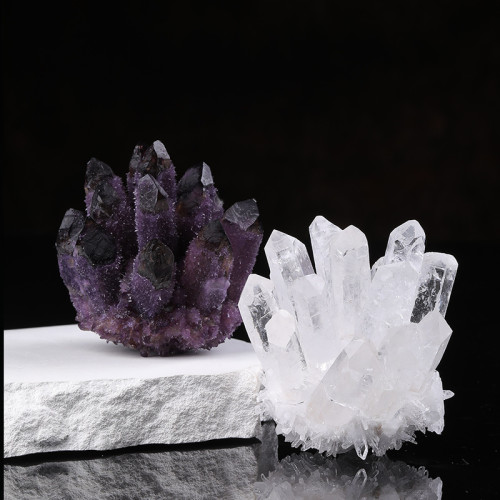 晶簇 紫水晶簇 綠水晶原石擴香香薰石魚缸供彿消磁石