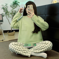 睡衣女秋長袖春秋季純棉女士家居服薄款套裝可外穿套頭韓版仙女風