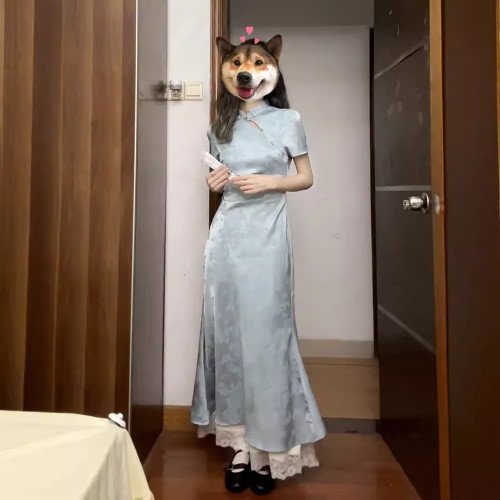 新中式國風改良旗袍連衣裙子女裝夏季2025新款高級感收腰氣質長裙