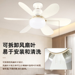 LED小型遙控吸頂吊扇燈強風靜音無極調光調速E27螺口搖頭風扇燈泡