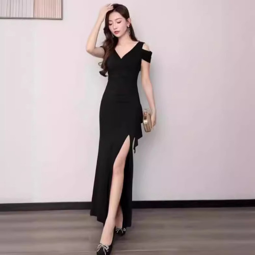 新款工作服顯瘦禮服氣質低胸性感純欲修身裙子夜店女裝包臀連衣裙