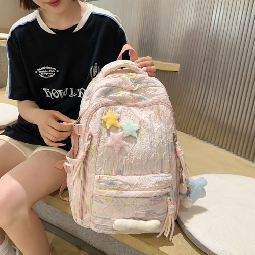 高顔值書包女初中生韓版森系大容量後背包高中小學生可愛輕便雙肩包