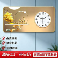 掛鍾客廳電子萬年歷餐廳鍾表LED顯示風壁掛式免釘掛牆日歷