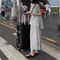 66579大愛美依緣2025夏季新款無袖不規則上衣時尚寬松半身裙顯瘦