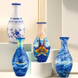 3D拼圖花瓶DIY客廳擺件插花家居裝飾兒童的生日聖誕禮物玩具