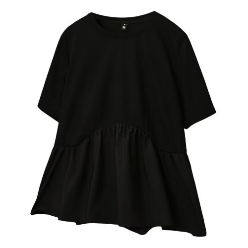 大碼女休閒T恤上衣夏季新款200斤胖MM百搭減齡甜美短袖娃娃衫2982