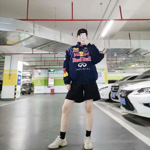 F1賽車服刺綉賽車服騎行服機車服刺綉休閒長袖RED BULL紅牛賽車服