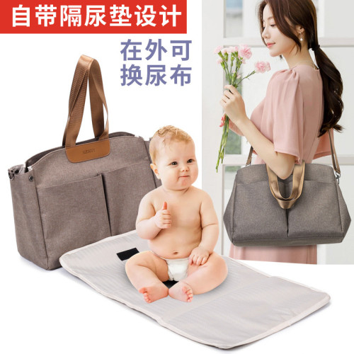新款子母包 三件套化妝包手提單肩媽咪包 帶保溫可掛嬰兒車