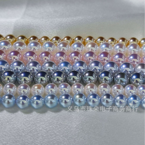 倣馬貝天女珠akoya珍珠強光小燈泡鏡面珍珠直孔DIY飾品配件
