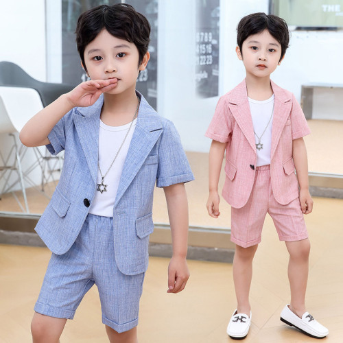 男童西裝套裝兒童禮服男孩節日表演服裝小主持人帥氣演出服花童