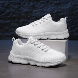 休閒小白鞋女鞋子2025春季新款透氣網面跑步鞋輕便軟底舒適運動鞋