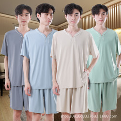 汗蒸服男女款冰涼絲曲水浴服浴衣短款冰絲按摩水療足療服蘭亭睡衣