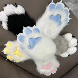 福瑞獸 成品獸裝手套 彩色獸爪cosplay手套貓娘指甲吱吱叫現貨