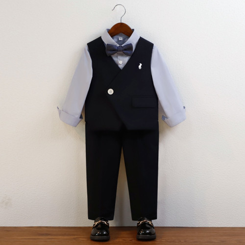 男童大碼西裝胖童加肥加大碼婚禮生日禮服兒童主持演講鋼琴演出服