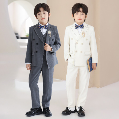 兒童西裝套裝英倫風花童主持周嵗禮服男童演講鋼琴帥氣走秀演出服