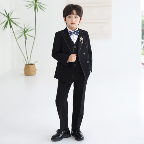兒童西裝套裝英倫風花童主持周嵗禮服男童演講鋼琴帥氣走秀演出服