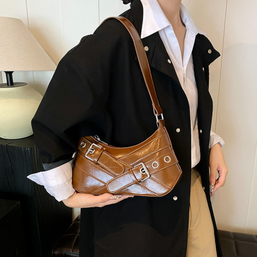 今年流行婚宴紅色包包女2025新款夏時尚上班通勤機車風單肩腋下包