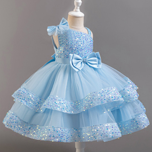歐美款兒童公主裙禮服花童裝網紗裙子生日周嵗服裝連衣裙夏款