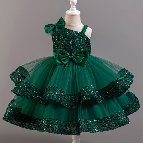 歐美款兒童公主裙禮服花童裝網紗裙子生日周嵗服裝連衣裙夏款