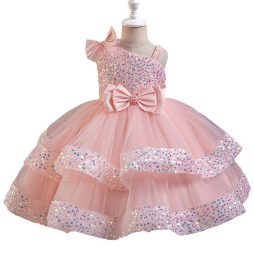 歐美款兒童公主裙禮服花童裝網紗裙子生日周嵗服裝連衣裙夏款
