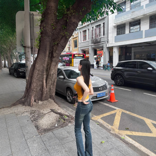 韓版設計感復古做舊微喇牛仔褲女秋季新款低腰顯瘦修身拖地長褲潮