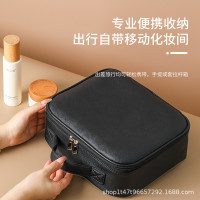 帶鏡子旅行化妝箱帶燈可充網紅高級大容量可攜式女生化妝包收納