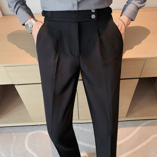 西裝褲子高級感男款春秋季2024新款哈倫那不勒斯男士休閒西褲新款
