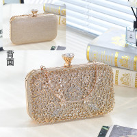 鑲鑽鏤空奢華晚宴手拿包宴會禮服派對小包包名媛氣質女包斜背時尚