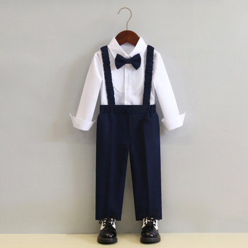 兒童西裝禮服男童夏秋韓版純色馬甲套裝男孩周嵗生日花童演出服