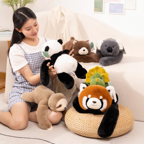 卡通動物熊貓樹懶公仔毛絨玩具趴趴考拉恐龍玩偶女孩子安撫布娃娃