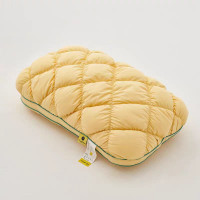 全棉吸汗透氣廻彈兒童菠蘿網格枕芯學生護頸羽絲絨枕頭