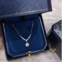 S999足銀閃耀星河項鍊女輕奢時尚百搭鎖骨鍊鋯石吊墜項飾禮物