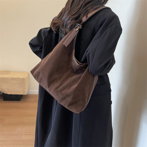 麂皮絨托特包包女2024新款秋冬百搭單肩女包慵懶松弛感大包