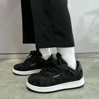 韓版小衆潮流設計學生休閒板鞋女2025春秋新款百搭街拍輕便麵包鞋