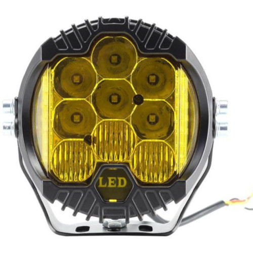 5寸牧馬人大燈三面發光白光led工作燈前杠車燈改裝黃光汽車led燈