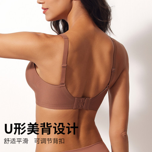 果凍膠內衣女無痕大尺碼深V大胸文胸聚攏收副乳無鋼圈bra