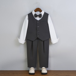 男童西服馬甲套裝中大童演講主持鋼琴演出服兒童周嵗生日花童禮服
