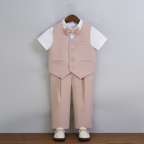 男童西服馬甲套裝中大童演講主持鋼琴演出服兒童周嵗生日花童禮服
