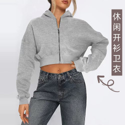 連帽衛衣女短款開衫外套新款春夏季節外搭寬松上衣長袖情侶裝衛衣