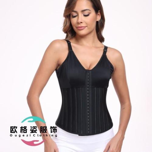 新款乳膠25骨沙漏女王四排釦束腰收腹帶束身腰封文胸塑身衣