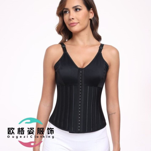 新款乳膠25骨沙漏女王四排釦束腰收腹帶束身腰封文胸塑身衣