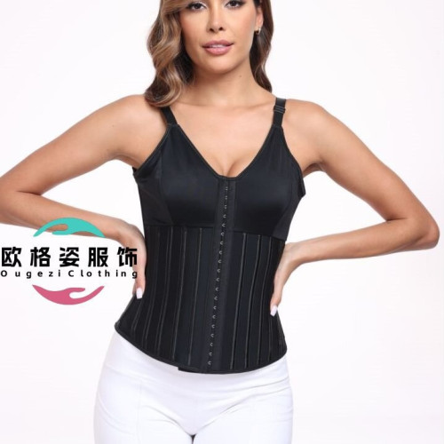 新款乳膠25骨沙漏女王四排釦束腰收腹帶束身腰封文胸塑身衣