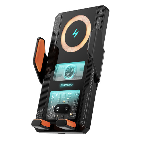 新款機甲風車用無線充高檔網紅款自動感應手機支架汽車車用支架