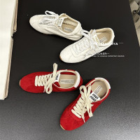 風莉雅羊皮版本阿甘鞋2026秋冬新款女鞋簡約休閒鞋復古德訓鞋板鞋