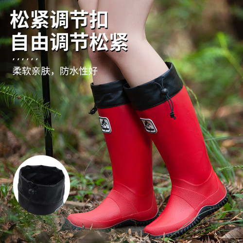 男女款時尚雨靴日系野鳥協會雨鞋戶外防水徒步水鞋耐磨防滑雨靴