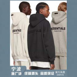 FOG ESSENTIALS第八季復線高街寬松情侶重榜衛衣背後植絨印花連帽