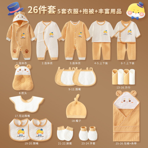 蛇年嬰兒衣服秋冬季新生兒禮盒初生滿月剛出生的寶寶純棉套裝男女