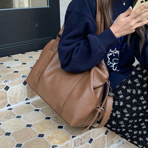 潮酷手提旅行包包女士2025新款韓版休閒托特包大容量斜後背包行李包