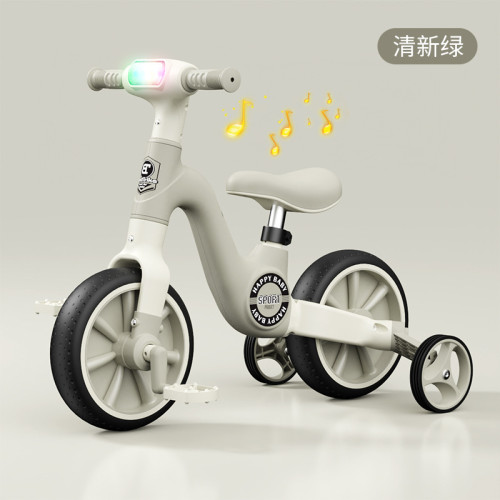 新款兒童多功能三輪平衡車滑行車學步車有腳踏音樂燈光